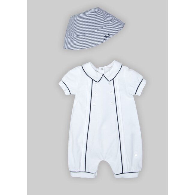 PATACHOU HAT NEWBORN BLUE NAVY STRIPES S25-33