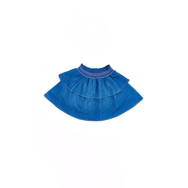 CATIMINI GIRLS RUFFLE LAYERED SKIRT W/ ELASTIC WAIST