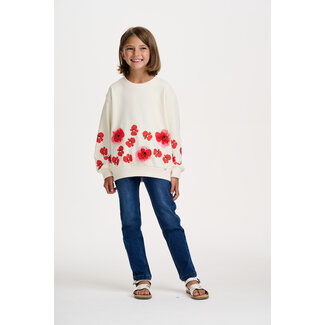CATIMINI GIRLS SWEATSHIRT W/ HALF FLORAL PRINT