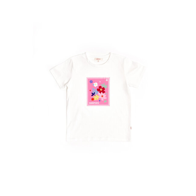 CATIMINI GIRLS SS TEE W/ MULTICO FLORAL GRAPHIC