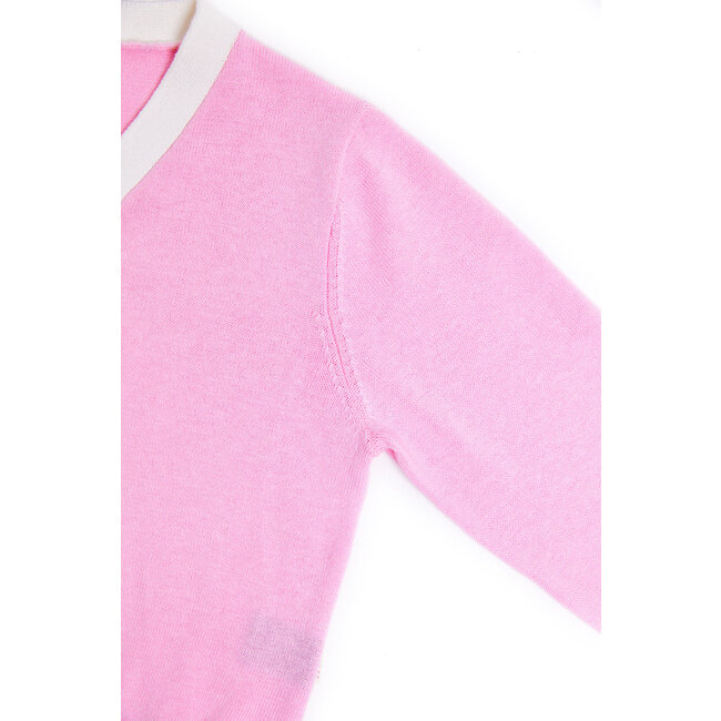 CATIMINI GIRLS KNIT SWEATER W/ CONTRAST TRIMMING