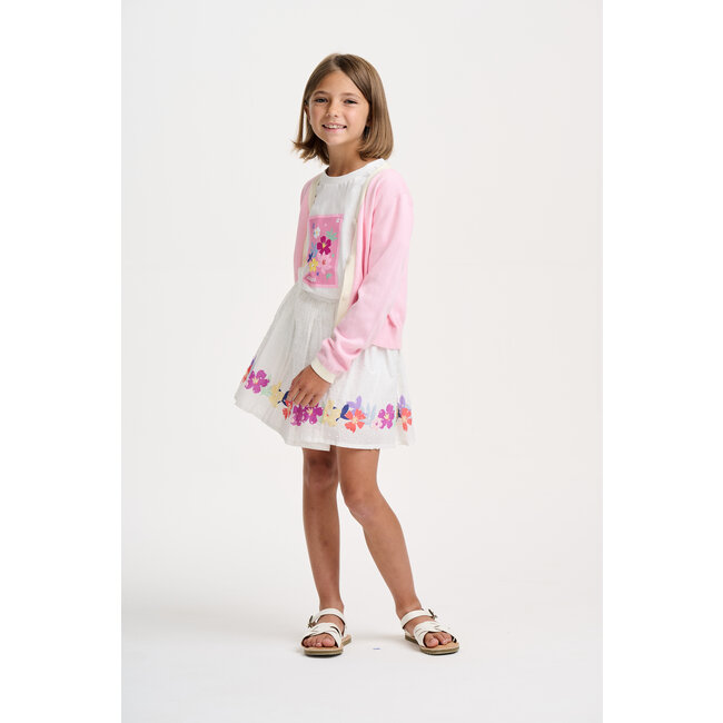 CATIMINI GIRLS KNIT SWEATER W/ CONTRAST TRIMMING