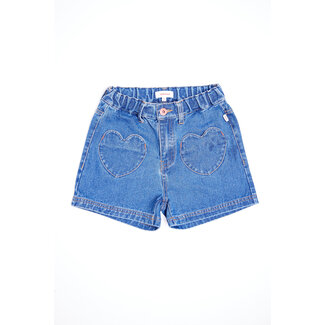 CATIMINI GIRLS DENIM SHORTS W/ HEART SHAPED POCKETS