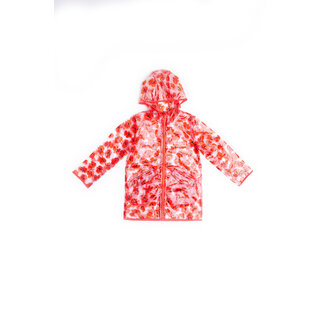 CATIMINI GIRLS TRANSPARENT RAINCOAT W/ ALLOVER FLORAL PRINT