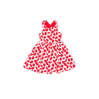 CATIMINI GIRLS FLORAL PRINT DRESS W/ CRISS-CROSS STRAPS