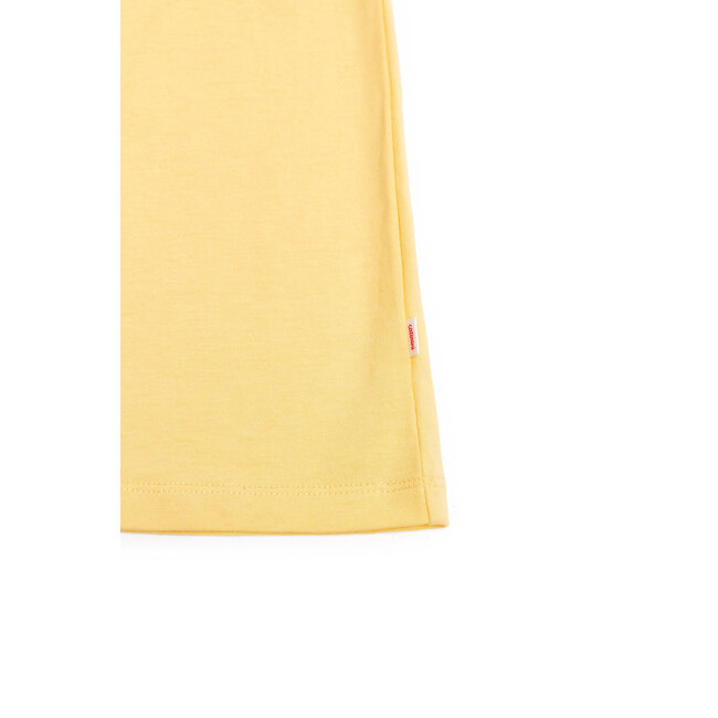 CATIMINI GIRLS PUFF SLV COTTON DRESS W/ JUNGLE GRAPHIC PRINT