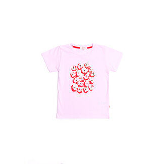 CATIMINI GIRLS SS TEE W/ FLORAL LOGO GRAPHIC