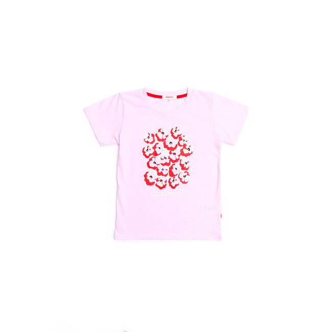 CATIMINI GIRLS SS TEE W/ FLORAL LOGO GRAPHIC