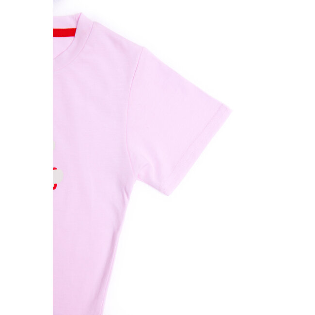 CATIMINI GIRLS SS TEE W/ FLORAL LOGO GRAPHIC