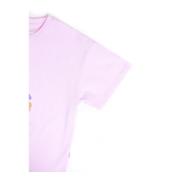 CATIMINI GIRLS SS TEE W/ MULICOLORED FLORAL GRAPHIC