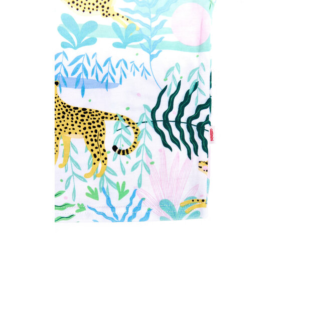 CATIMINI GIRLS SS TEE W/ ALLOVER JUNGLE PRINT