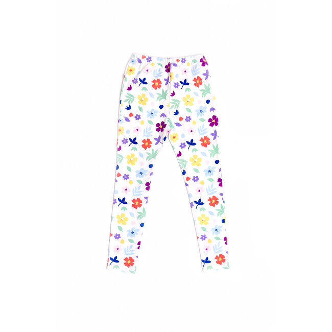 CATIMINI GIRLS LEGGINGS W/ ALLOVER MUTLICOLORED FLOWER PRINT