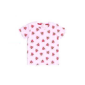 CATIMINI GIRLS SS TEE W/ ALLOVER HEARTS