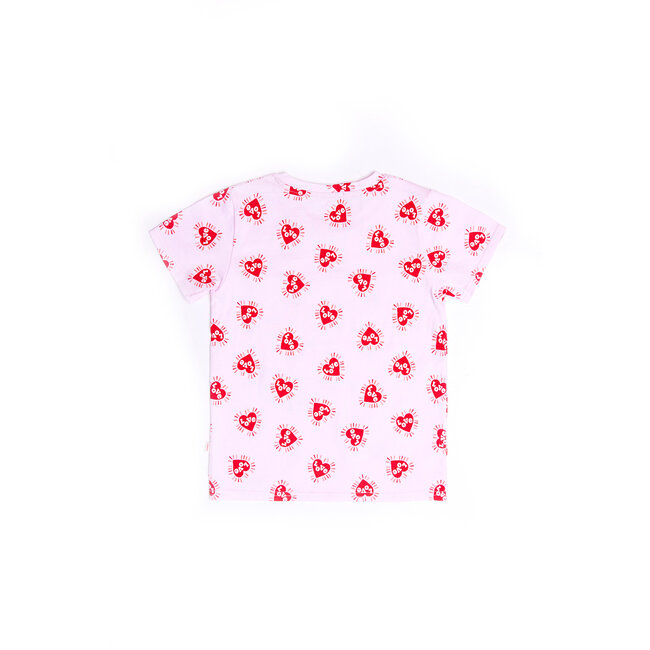 CATIMINI GIRLS SS TEE W/ ALLOVER HEARTS