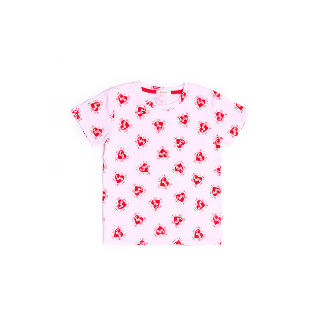 CATIMINI GIRLS SS TEE W/ ALLOVER HEARTS