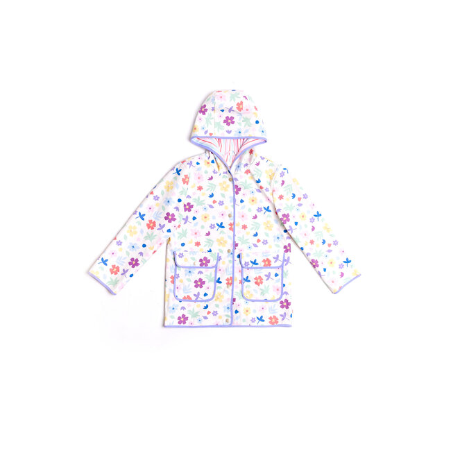 CATIMINI GIRLS MULTICOLORED FLORAL RAINCOAT