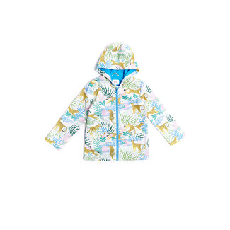 CATIMINI GIRLS LINED RAINCOAT W/ ALLOVER JUNGLE PRINT