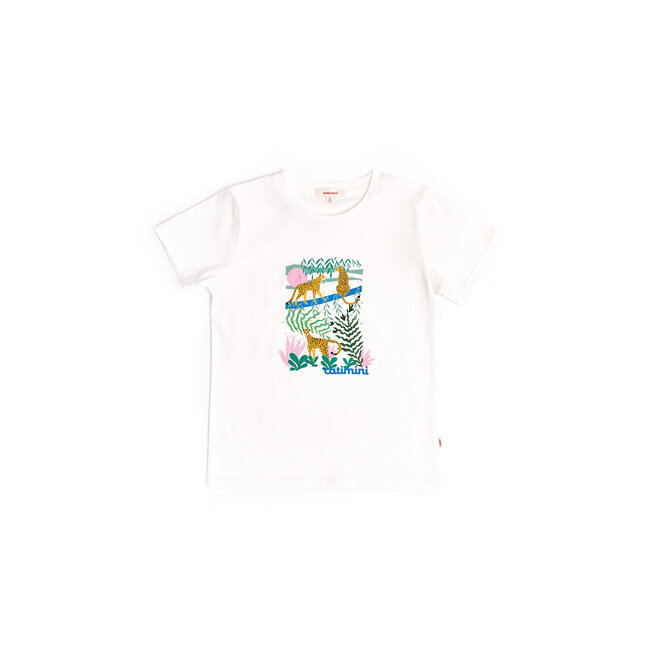 CATIMINI GIRLS SS TEE W/ LEOPARD JUNGLE GRAPHIC