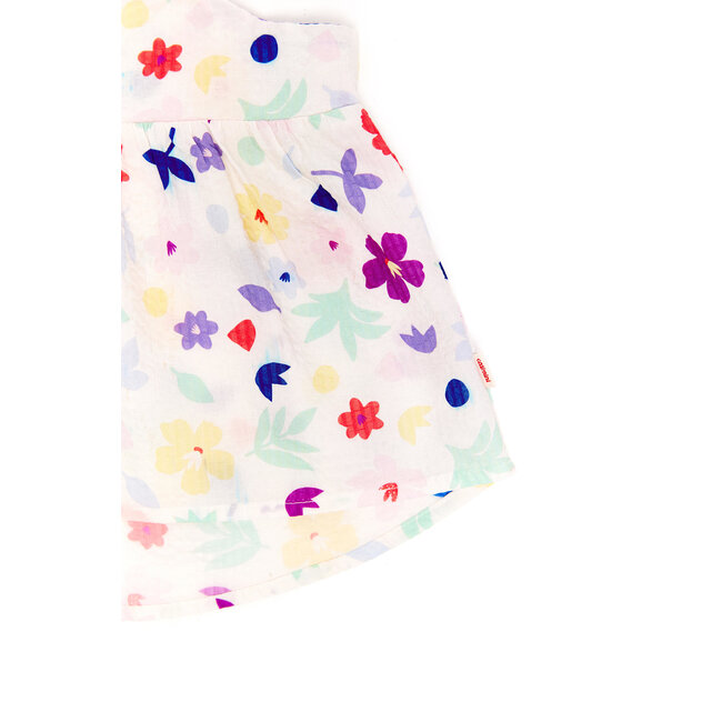 CATIMINI GIRLS MULTICOLORED FLORAL TANK W/ BOWS ON SHOULDERS