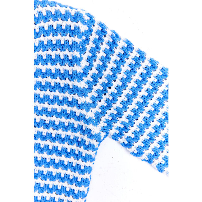 CATIMINI GIRLS STRIPED CARDIGAN W/ SCALLOPED HEM