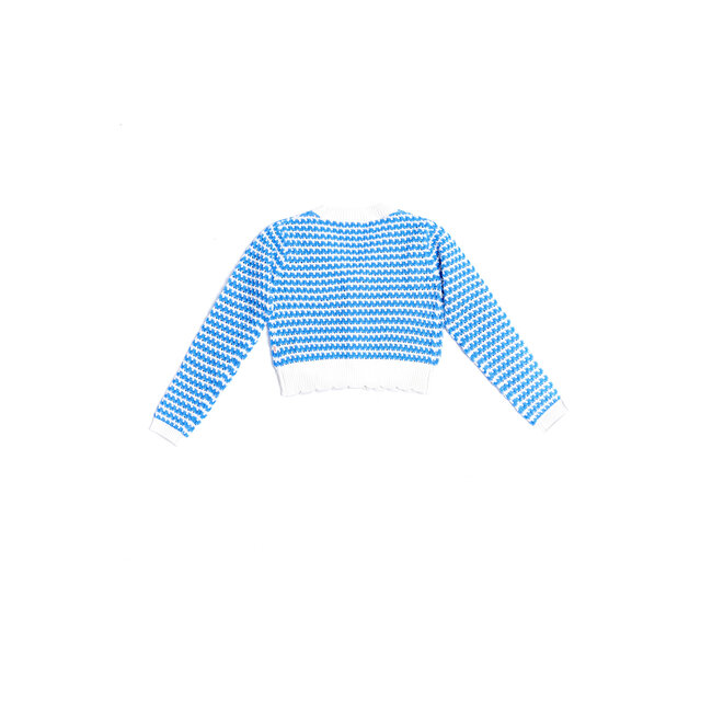 CATIMINI GIRLS STRIPED CARDIGAN W/ SCALLOPED HEM