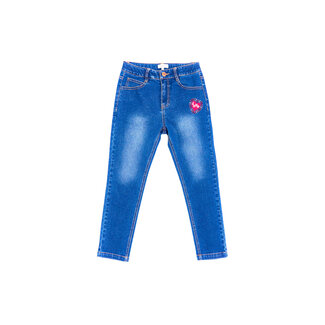 CATIMINI GIRLS DENIM PANTS W/ HEART EMBROIDERY ON FRONT