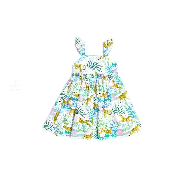 CATIMINI GIRLS ALLOVER PRINT JUNGLE PRINT DRESS