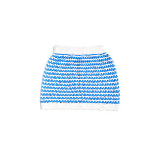CATIMINI GIRLS KNIT STRIPED MINI SKIRT W/ SCALLOPED HEM