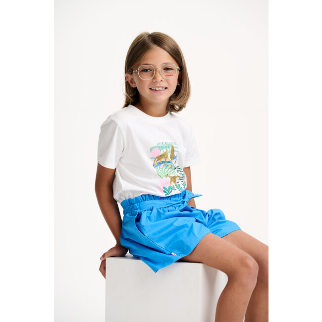CATIMINI GIRLS SS TEE W/ LEOPARD JUNGLE GRAPHIC