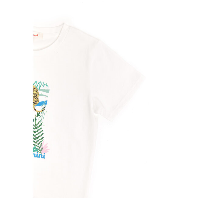 CATIMINI GIRLS SS TEE W/ LEOPARD JUNGLE GRAPHIC