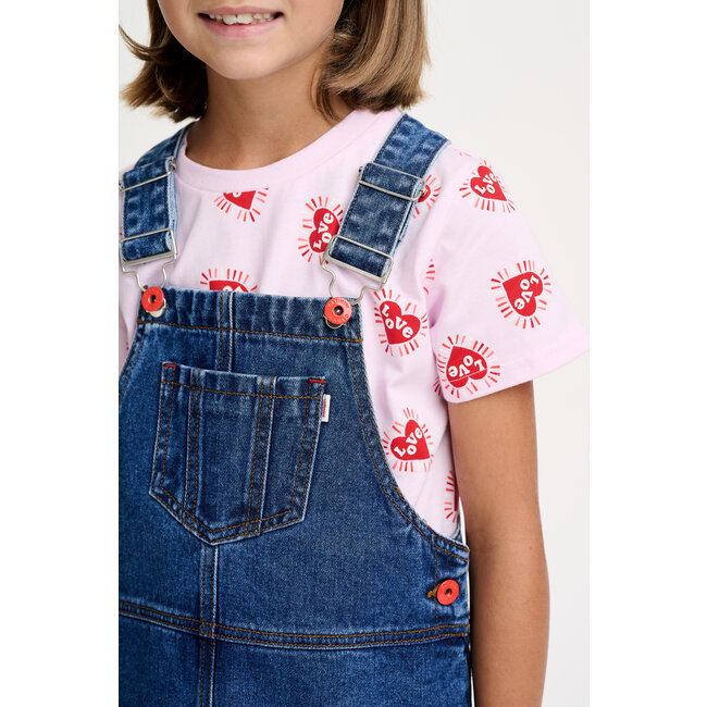 CATIMINI GIRLS SS TEE W/ ALLOVER HEARTS