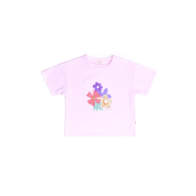 CATIMINI GIRLS SS TEE W/ MULICOLORED FLORAL GRAPHIC