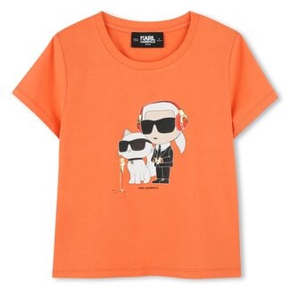 KARL LAGERFELD GIRLS POPPY GRAPHIC SHORT SLEEVES TEE-SHIRT