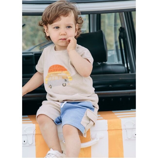 PATACHOU SHORTS  BOY HAMPTONS - LIGHT BLUE INDIGO S23-45