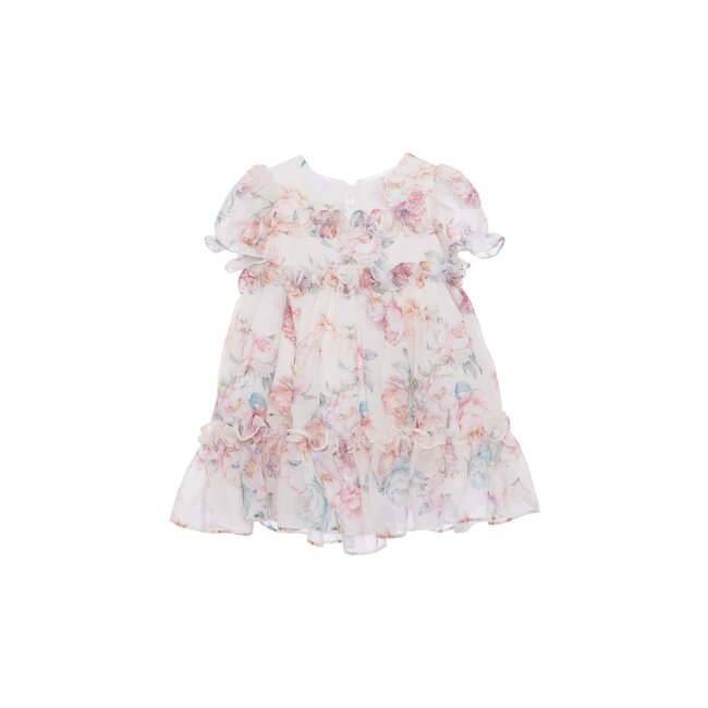 PATACHOU DRESS SPECIAL OCCASION GIRL - PEONIES PRINT S25-13