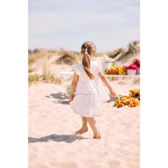 PATACHOU DRESS MINI GIRL COLORS - WHITE