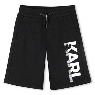 KARL LAGERFELD BOYS BLACK LOGO LONG SHORTS