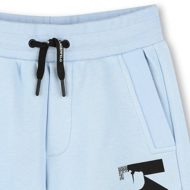 KARL LAGERFELD BOYS PALE BLUE LOGO LONG SHORTS