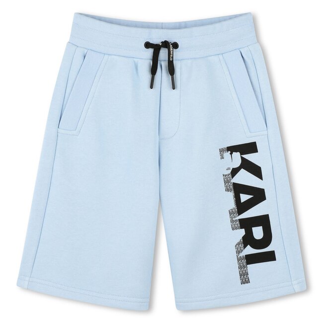 KARL LAGERFELD BOYS PALE BLUE LOGO LONG SHORTS