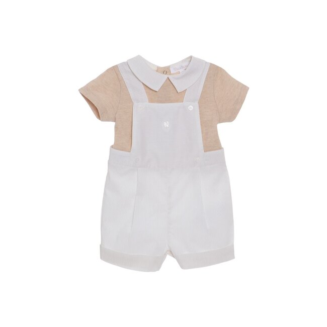 PATACHOU ROMPER NEWBORN BEIGE-BEIGE STRIPES S25-128