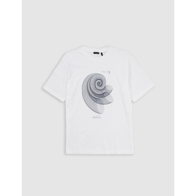 IKKS White T-shirt organic cotton spiral shell boy