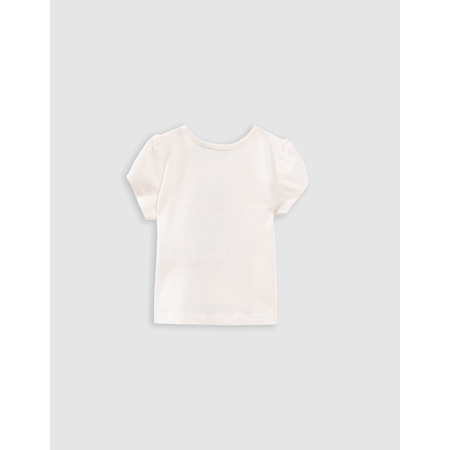 IKKS Ecru organic cotton cat-siren glitter t-shirt baby girl