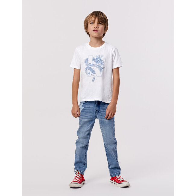 IKKS White organic cotton T-shirt dragon-K boy
