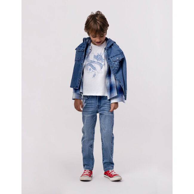 IKKS White organic cotton T-shirt dragon-K boy