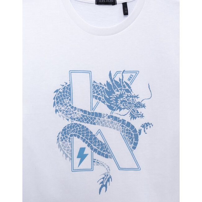 IKKS White organic cotton T-shirt dragon-K boy
