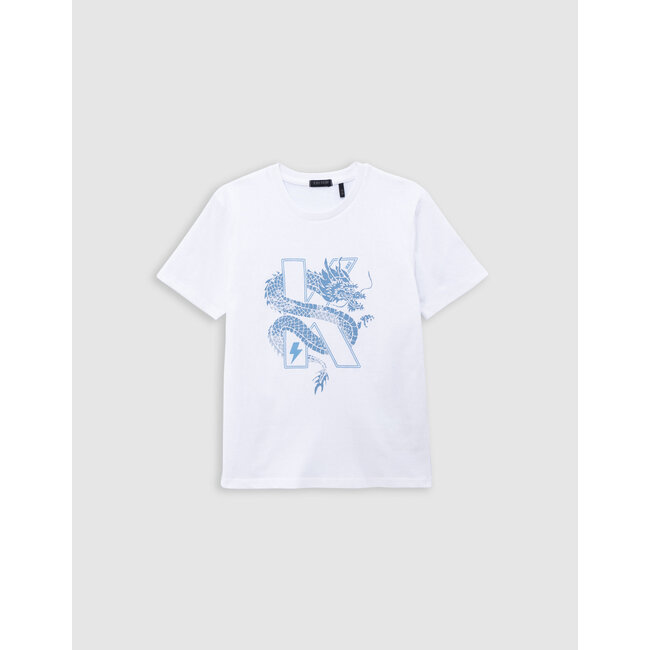 IKKS White organic cotton T-shirt dragon-K boy