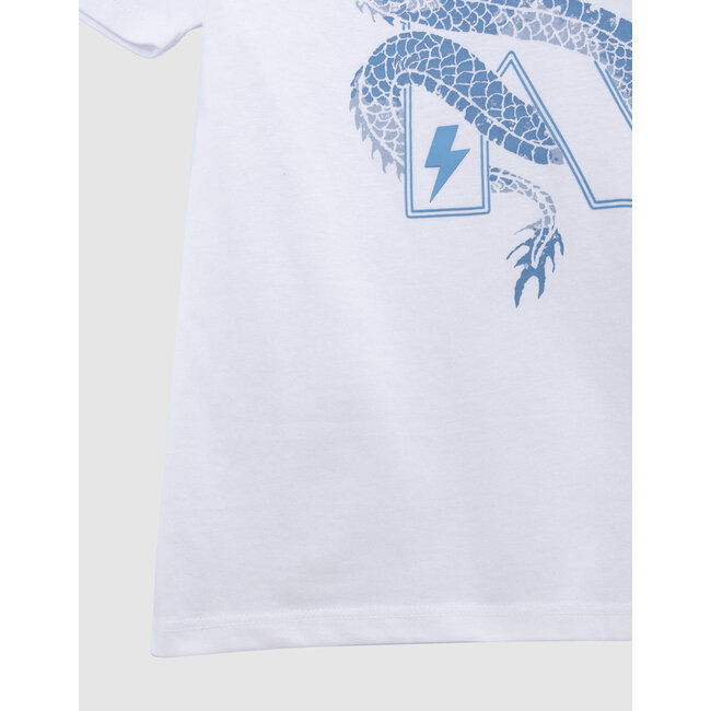 IKKS White organic cotton T-shirt dragon-K boy
