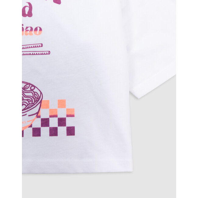 IKKS White t-shirt organic cotton visual pasta bowl for girl