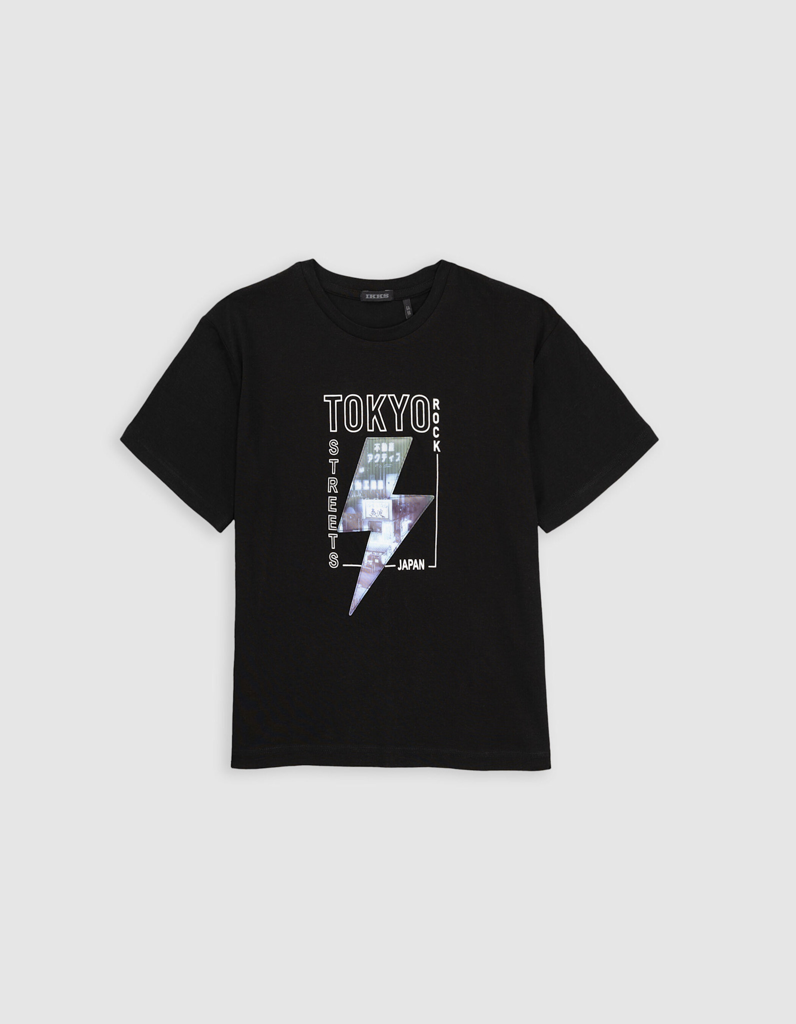 Black T-shirt with lenticular lightning motif for boys | IKKS