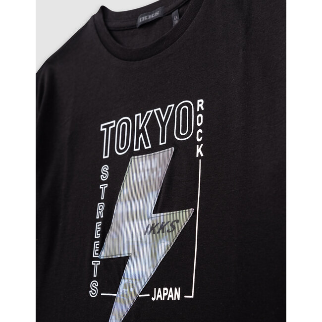 IKKS Black T-shirt with lenticular lightning motif for boys